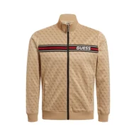 Bluzy męskie - Męska Bluza GUESS KORBIN FULL ZIP TRACKSUIT Z2BQ06FL04Q-P13W – Beżowy - miniaturka - grafika 1