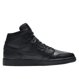 Nike Jordan 1 MID Black Czarne Obuwie Buty Jesień r. 40,5 - Buty sportowe męskie - miniaturka - grafika 1