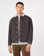 Kurtki męskie - Wrangler Anti Fit Jacket Męska Kurtka Sherpa Jeansowa Black Clay W4416915C-Xl - miniaturka - grafika 1
