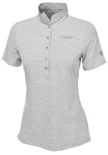 Pikeur Koszulka polo damska QUIRINE light grey melange - Koszulki jeździeckie - miniaturka - grafika 1