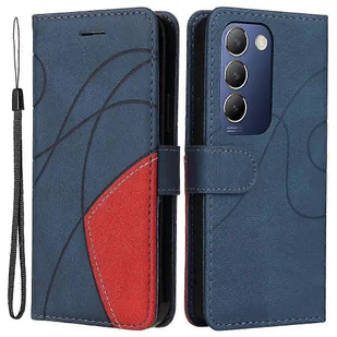 Skórzany futerał Do vivo V40 SE 5G / Y200e 5G Case Portfel Kolor łączenia pokrowca na telefon Niebieski - Portfele - miniaturka - grafika 1