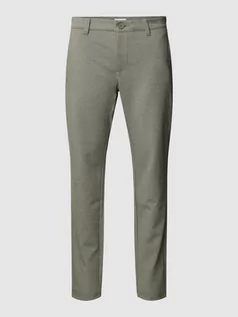 Spodnie męskie - Spodnie materiałowe o kroju slim fit z efektem melanżu model ‘MARK’ - grafika 1