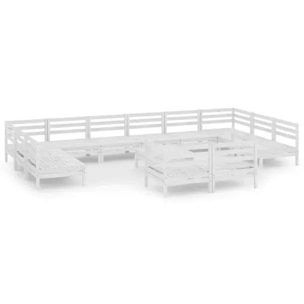Zestaw wypoczynkowy z palet, biały, drewno sosnowe, sofa 63,5x63,5x62,5 cm