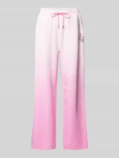 Spodnie dresowe z elastycznym ściągaczem - Spodnie sportowe damskie - miniaturka - grafika 1