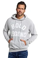 Bluzy męskie - JP 1880 Męska bluza z kapturem, duże rozmiary, duże rozmiary, rozmiar L-8XL, bluza z kapturem, nadruk 799693, jasnoszary melanżowy, L duże rozmiary - miniaturka - grafika 1