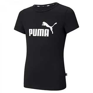 Koszulki dla dziewczynek - Puma Koszulka dziewczęca Ess logo G Czarny 176 587029 - grafika 1