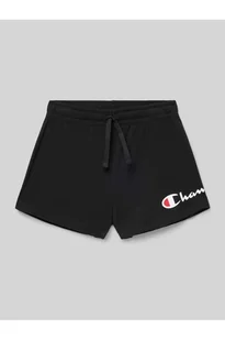 Szorty z dzianiny dresowej o kroju regular fit z nadrukiem z logo - Champion - Spodnie sportowe damskie - miniaturka - grafika 1