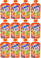 Koncentraty warzywne, przeciery - Hortex, mus owocowo-warzywny Leon banan marchewka brzoskwinia dynia, 12 x 100 g - miniaturka - grafika 1