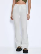 Spodnie damskie - Noisy May Jeansy 27019305 Biały Slim Fit - miniaturka - grafika 1