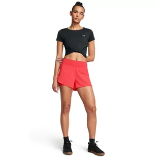 Damskie spodenki treningowe Under Armour Flex Woven 2-In-1 Short - czerwone - UNDER ARMOUR - Spodnie sportowe damskie - miniaturka - grafika 1