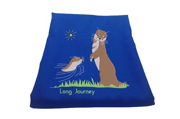 Kocyk niemowlęcy z wełny merynosa Lutra, kolor niebieski