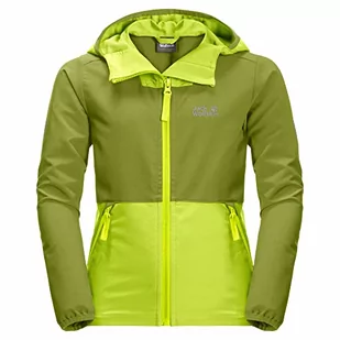 Jack Wolfskin Chłopięca Turbulence B Kurtka Softshell, Limonkowa, 116 - Kurtki i płaszcze dla chłopców - miniaturka - grafika 1