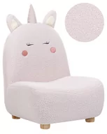 Fotele i pufy dla dzieci - Fotel dziecięcy jednorożec teddy różowy LULEA - miniaturka - grafika 1