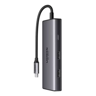 Adapter 6w1 UGREEN CM498 Hub USB do 2x USB-A 3.0, USB-C 3.0, 2xHDMI, PD - Huby USB - miniaturka - grafika 2