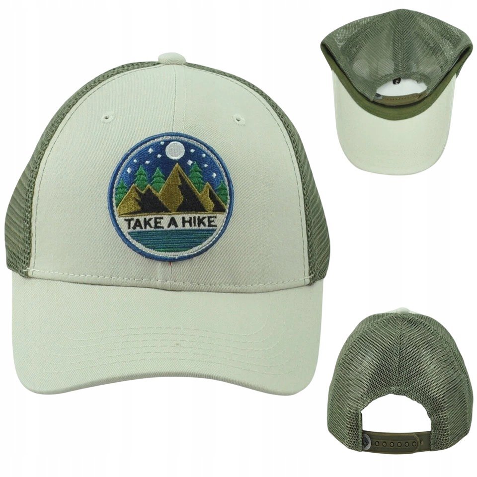 Czapka z daszkiem męska Granule Take a Hike 54-59cm Trucker Haft Khaki Lato