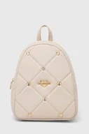 Plecaki - Love Moschino plecak damski kolor beżowy mały z aplikacją - miniaturka - grafika 1