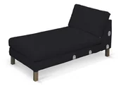 Pokrowce na meble - Dekoria pl pl Pokrowiec na szezlong Karlstad dostawka krótki czarny 80 x 160 x 80 cm Etna 733-705-00 - miniaturka - grafika 1