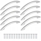 Meble modułowe i akcesoria - 10szt Uchwyt meblowy łuk Srebrny 96mm + wkręty - miniaturka - grafika 1