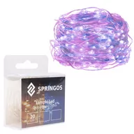 Oświetlenie świąteczne - SPRINGOS Lampki choinkowe SPRINGOS Lampki choinkowe 20 LED druciki mikro na baterie różowe niebieskie UNIWERSALNY 28163-uniw - miniaturka - grafika 1