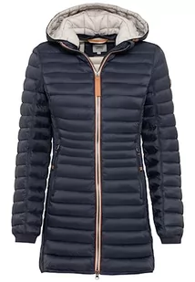 camel active Damski lekki wodoodporny płaszcz pikowany ze zdejmowanym kapturem, granatowy, 34 - Płaszcze damskie - miniaturka - grafika 1