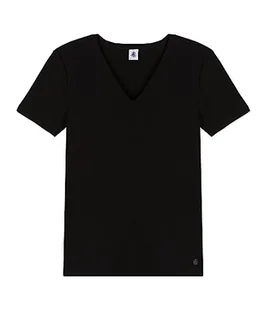 Koszulka damska Petit Bateau z krótkim rękawem, Czarny i czerwony, czarny, XL - Koszulki i topy damskie - miniaturka - grafika 1