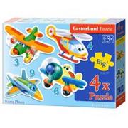Puzzle - Castorland Puzzle konturowe 3-4-6-9 elementów Funny Planes 4 w 1 - miniaturka - grafika 1