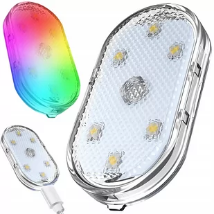 LAMPKA 6 LED RGB DO SAMOCHODU OŚWIETLENIE WNĘTRZA DODTYKOWA BEZPRZEWODOWA - Akcesoria motoryzacyjne - miniaturka - grafika 1