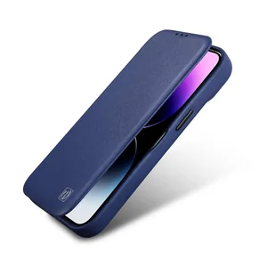 iCarer CE Premium Leather Folio Case skórzane etui iPhone 14 Plus z klapką magnetyczne MagSafe niebieski (WMI14220715-BU) - Etui i futerały do telefonów - miniaturka - grafika 9