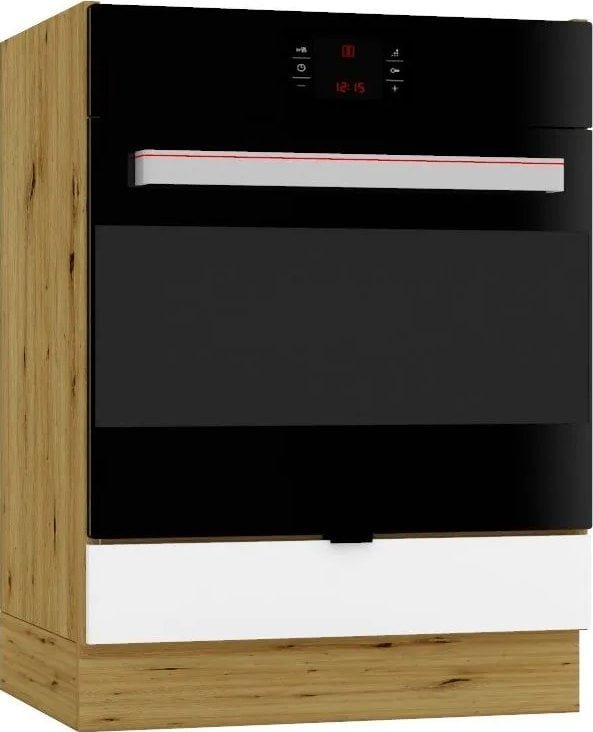 Szafka pod piekarnik GIANNA DK60 biała alaska/dąb artisan STOLKAR