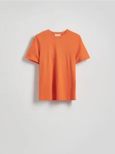 Reserved - Bawełniany t-shirt - pomarańczowy - Koszulki i topy damskie - miniaturka - grafika 1