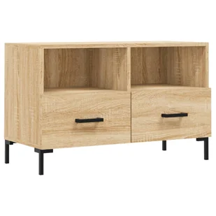 vidaXL Szafka pod TV dąb sonoma 80x36x50 cm materiał drewnopochodny - Szafki RTV - miniaturka - grafika 1