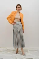 Spódnice - Spódnica damska plisowana batystowa w paski - miniaturka - grafika 1