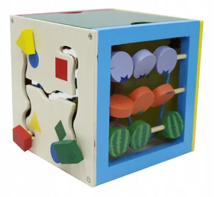 Drewniana Kostka Edukacyjna Sorter Labirynt Zabawka Montessori - Zabawki interaktywne dla dzieci - miniaturka - grafika 1