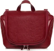 Kosmetyczki, organizery i kuferki - POLSKA SKÓRZANA KOSMETYCZKA SOLOME BORDOWA - miniaturka - grafika 1