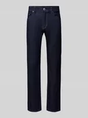 Spodnie męskie - Jeansy o kroju straight fit z wpuszczanymi kieszeniami model ‘Mosa’ - miniaturka - grafika 1