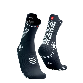 Skarpetki sportowe męskie - COMPRESSPORT Skarpetki do biegania trailowe ProRacing Socks V4 Trail magent/white - grafika 1