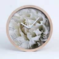 Zegary - Nowoczesny wiszący zegar drewno biała dalia fi 30, Tulup - miniaturka - grafika 1