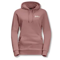 Bluzy damskie - Bluza Damska Jack Wolfskin Essential Z Kapturem Bawełniana Różowa-Xs - miniaturka - grafika 1