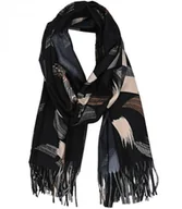 Apaszki i szaliki damskie - Ciepły szal szalik Chusta frędzle abstrakcyjny miękki gładki 180x70 cm - miniaturka - grafika 1