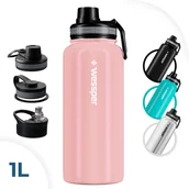 Termosy - Wessper Activemax Steeline Butelka Termiczna, Termos 1L W Kolorze Różowym - miniaturka - grafika 1