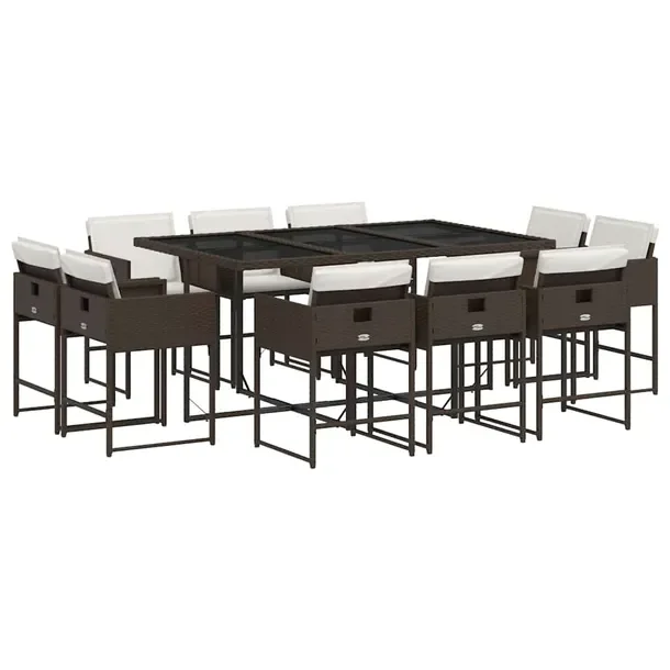 Zestaw Mebli Ogrodowych z Rattanu PE, Stół 165x106x73 cm, Krzesła 50,5x5