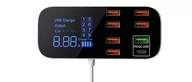 Ładowarki do telefonów - 8W1 STACJA ŁADUJĄCA ładowarka ścienna - 6 X USB + 1x USB QC3.0 + 1xTYP C PD - 40W - miniaturka - grafika 1