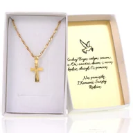 Biżuteria dla dzieci - Srebrny Naszyjnik Pozłacany Krzyżyk Komunia Chrzest Grawer - miniaturka - grafika 1