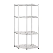 Szafy i regały magazynowe - B2B Partner Regał rogowy, druciany, 1500x680x680mm, 4 półki 410057 - miniaturka - grafika 1