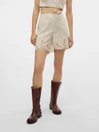 Spodenki damskie - Vero Moda Szorty w kolorze kremowym - miniaturka - grafika 1