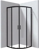 Kabiny prysznicowe - Kabina Onnline New półokrągła, profil nero, szkło transparentne 90x195cm - miniaturka - grafika 1