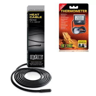 EXO-TERRA PT2013 KABEL GRZEWCZY 50W 7M + TERMOMETR PT2472 GRATIS - Akcesoria do terrarium - miniaturka - grafika 1