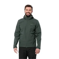 Kurtki męskie - Męska kurtka softshellowa Jack Wolfskin BORNBERG HOODY M black olive - M - miniaturka - grafika 1