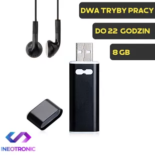 Dyktafon cyfrowy VX-13 8GB Ochrona Hasłem + Detekcja Głosu VOS - Podsłuchy - miniaturka - grafika 1