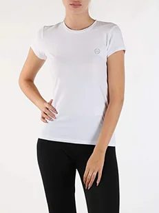 Armani Exchange Koszulka damska z krótkim rękawem Scoop Neck, biały, L - Koszulki i topy damskie - miniaturka - grafika 1